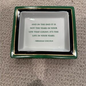 Two's Company Abraham Lincoln Porcelain Desk Tray